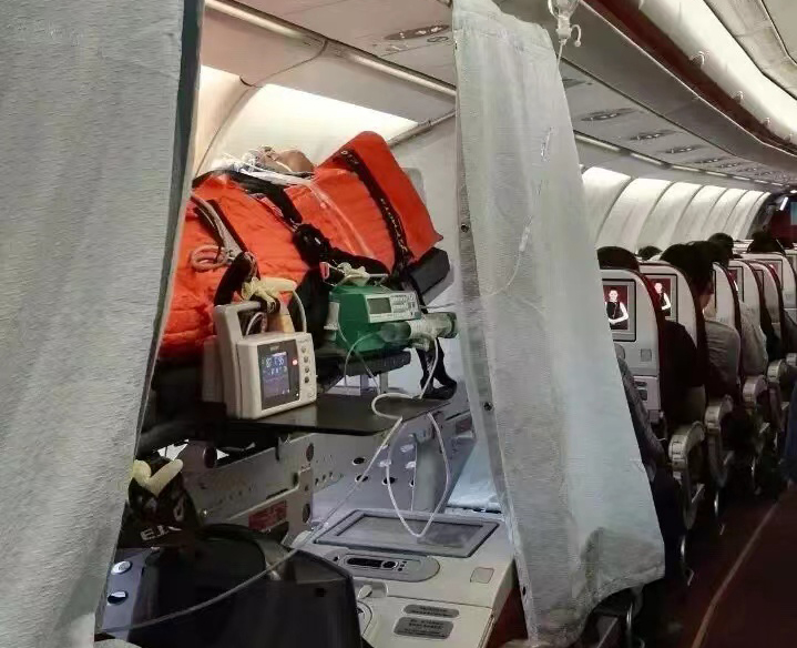 韩城市跨国医疗包机、航空担架